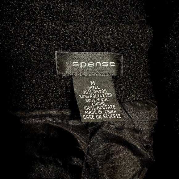 Spense Boucle Wool Blend Cropped Swing Jacket M Quiet Luxury Classic Black - Picture 4 of 5